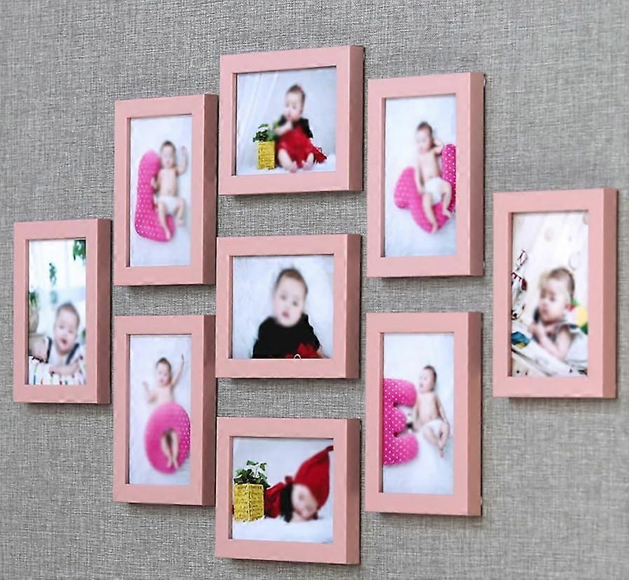 Decorative wall, 9piece picture frame set, modern collage photo frame with printed photos Ref: 3217