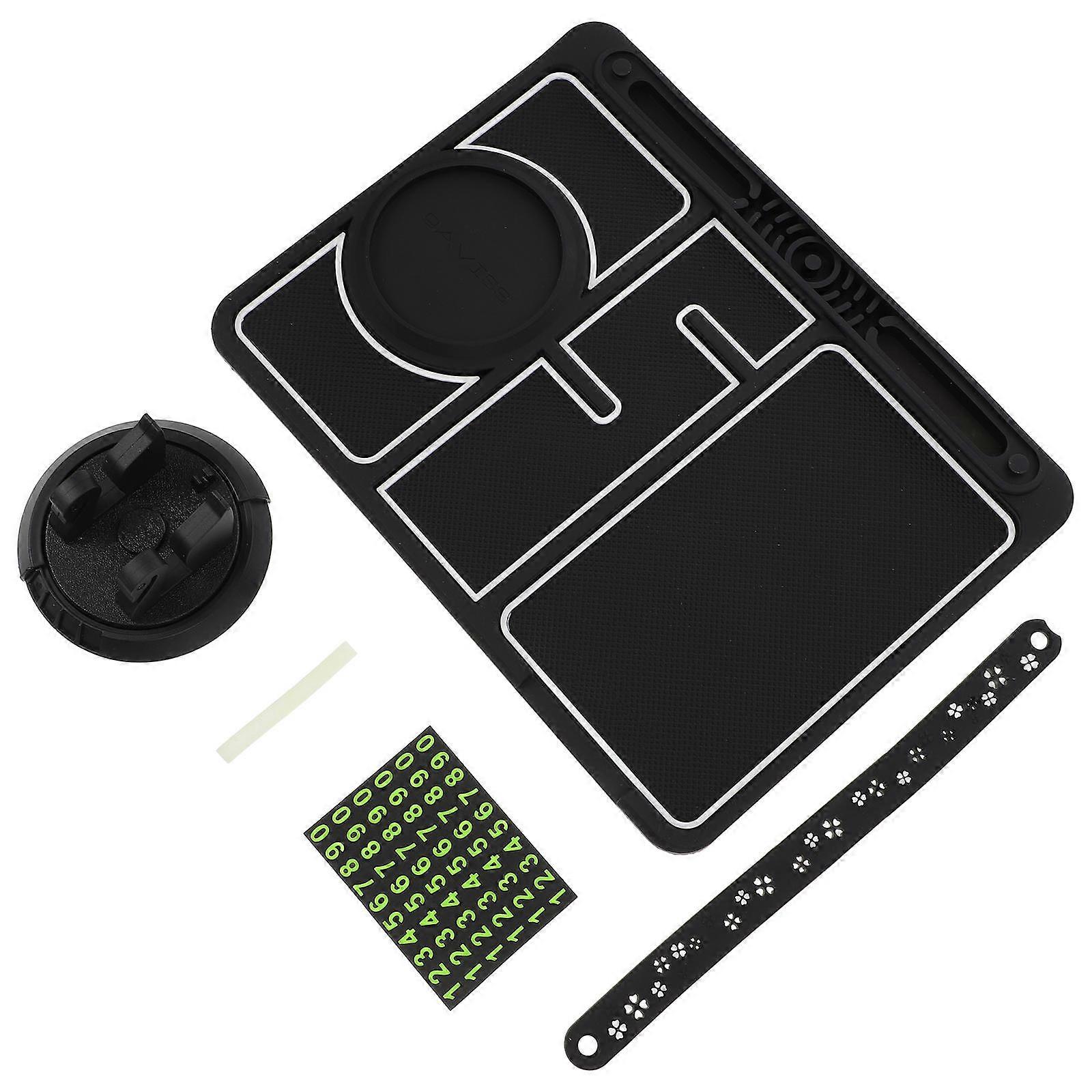 Car Dash Mat Non-Slip Aromatherapy Support Rectangle Black Vehicle Dashboard 28X19X5CM 1Pcs