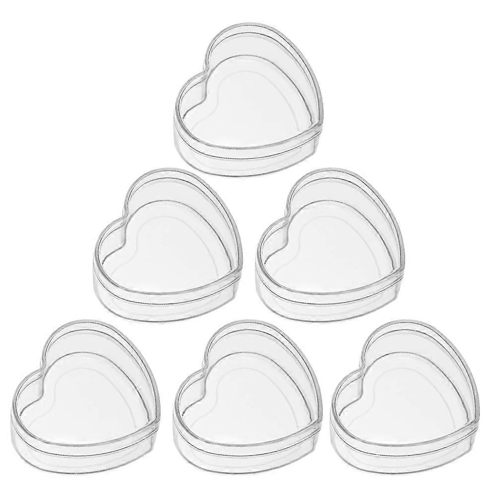 6pcs Transparent Heart Candy Boxes – Clear Treat Containers for Weddings, Birthdays, and Special Occasions – Safe & Sturdy Storage for Party Favors