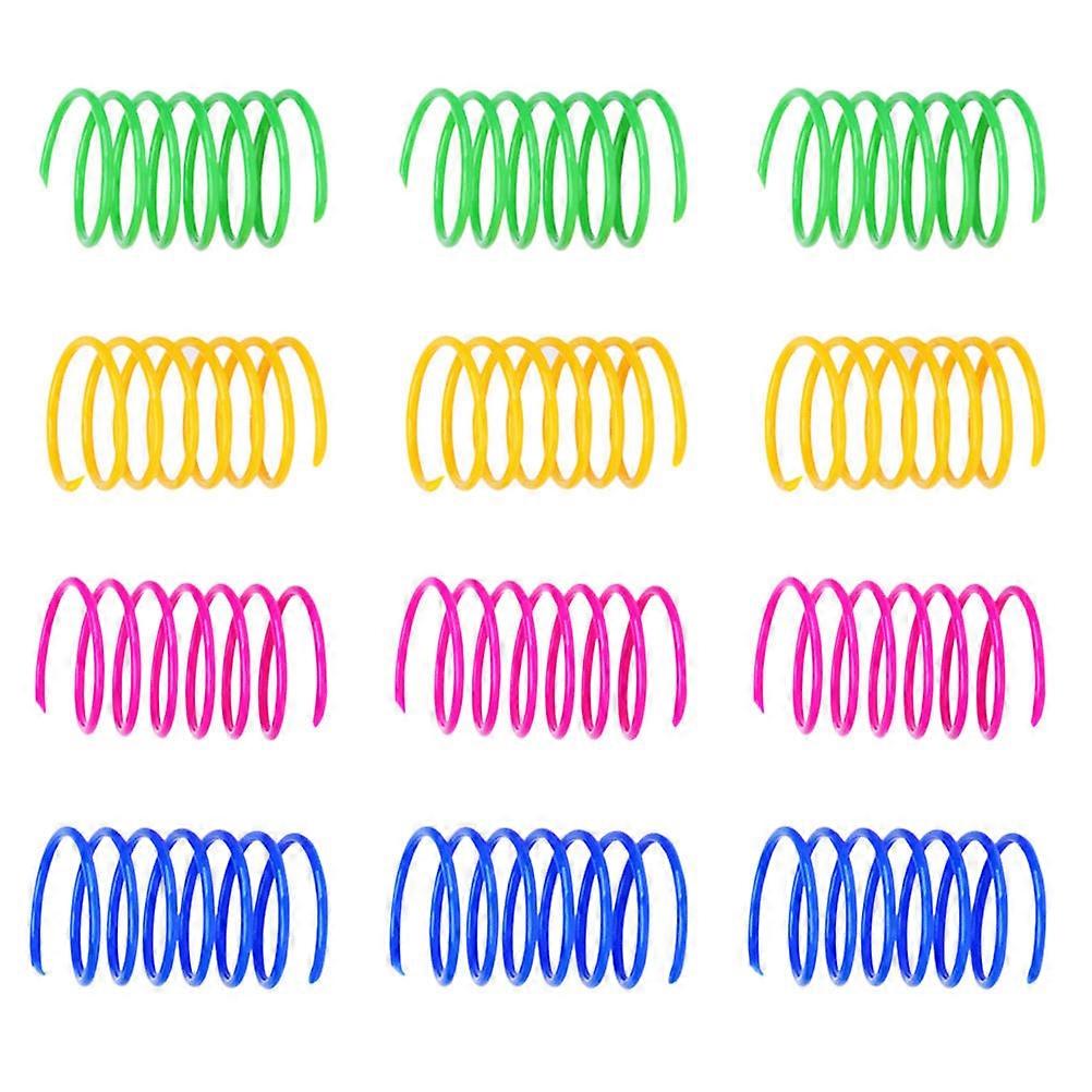40 Pieces Assorted Color Cat Spring Toys Rubber Springs for Pet Playing Durable and Soft