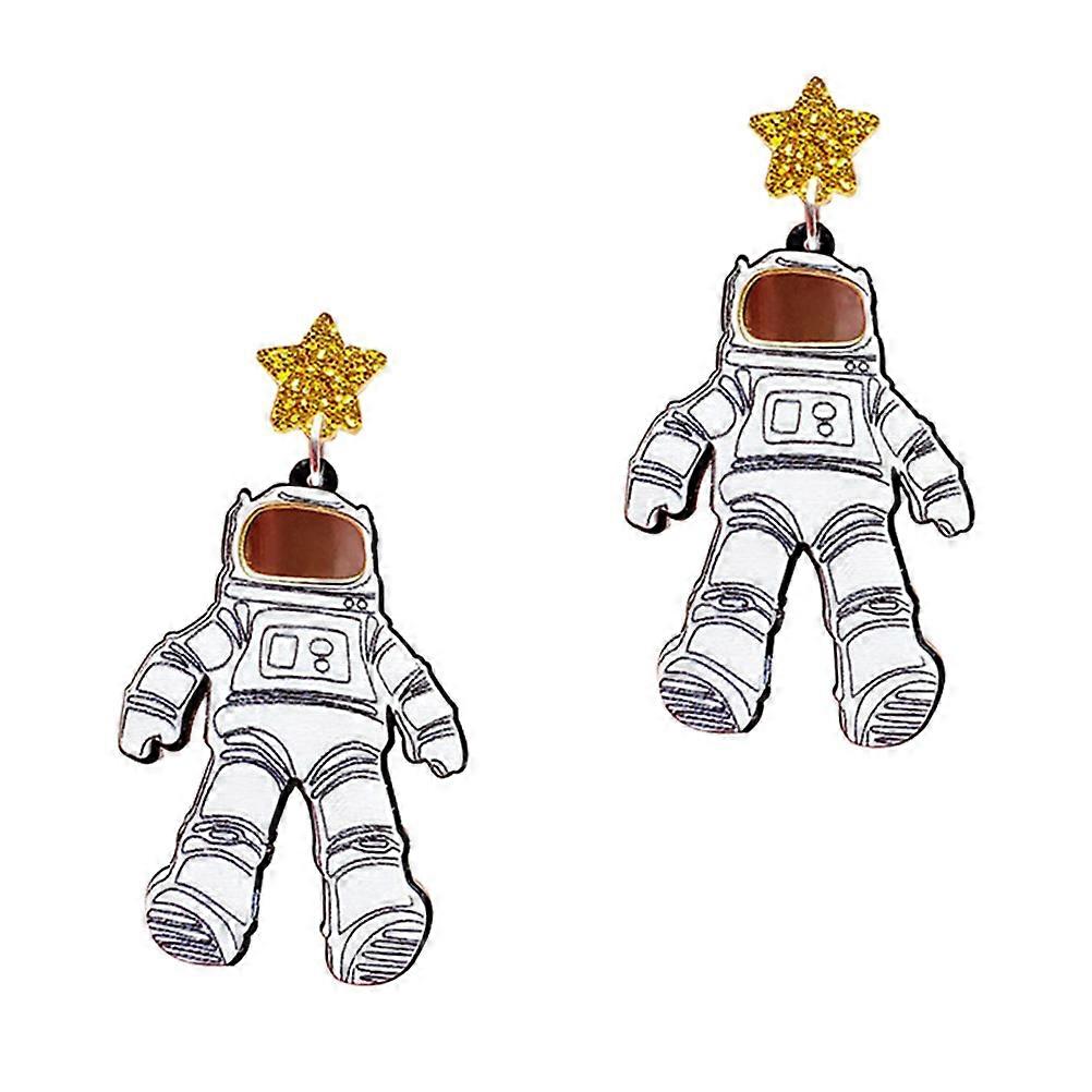 Unique Astronaut Earrings for Women Multi Color Acrylic Material One Pair