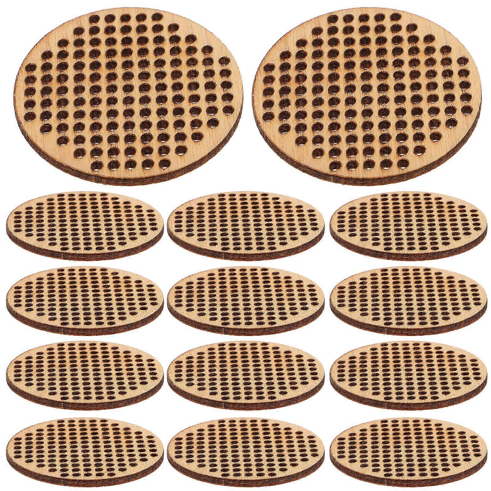 20pcs Unfinished Wooden Circle Hanging Tags Round Discs for DIY Crafts, Embroidery Accessories, and Creative Projects