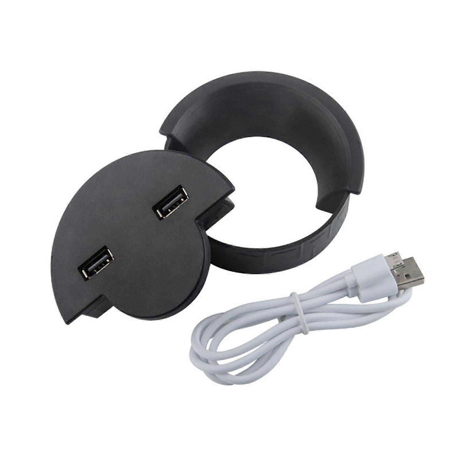 Desk Cable Management Solution with Cable Hole, Charging Station, Space-Saving Design for Office and Home Organization