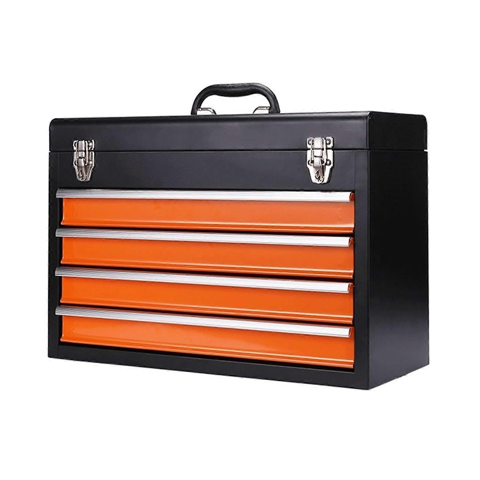 Household Portable Drawer Tool Box Large (L) Steel Multi-Purpose Toolbox Chest For Organising Tools And Household Storage