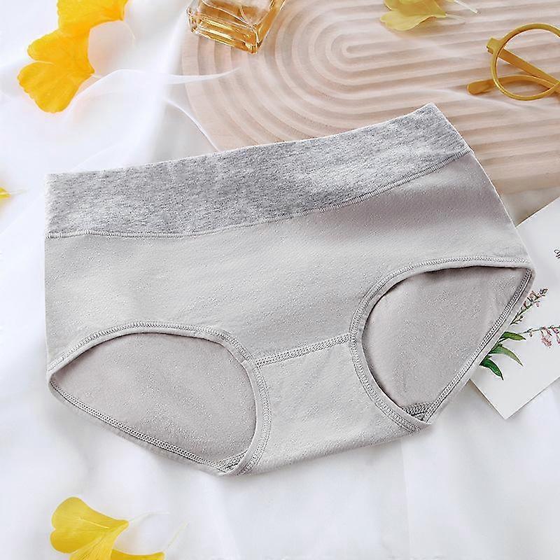 Antibacterial Breathable Cotton Women's Underwear Mid Waist Women's Fashion Underwear Elastic Solid Color Briefs