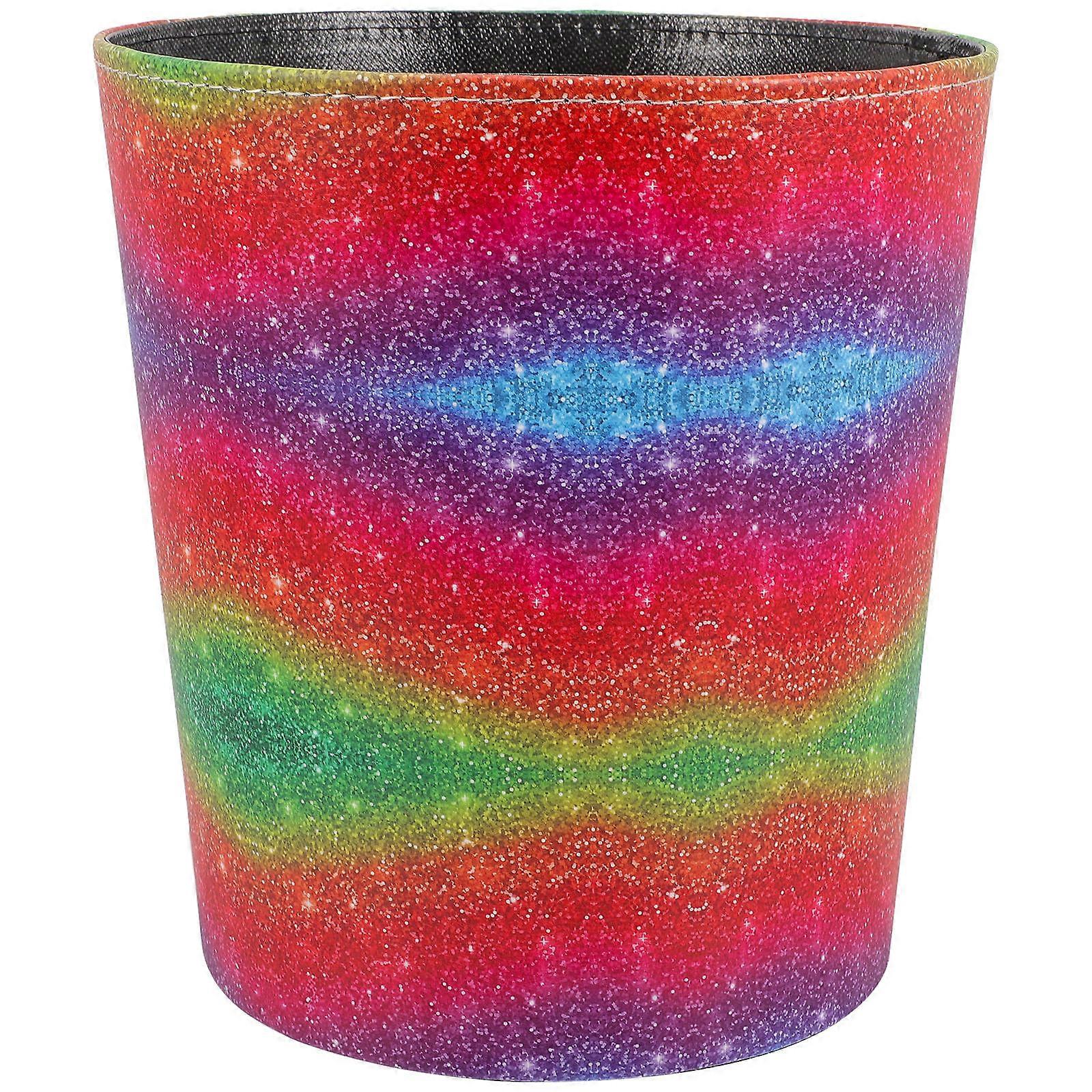 Stylish PU Trash Bin for Home and Office – Easy to Clean, Unique Design with Decorative Patterns for Household Waste Storage