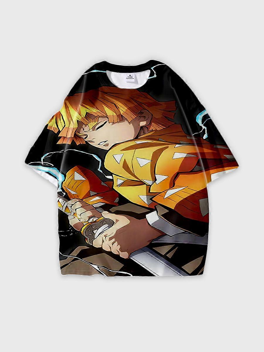 T-shirt round neck Character Pattern loose short sleeve P1422