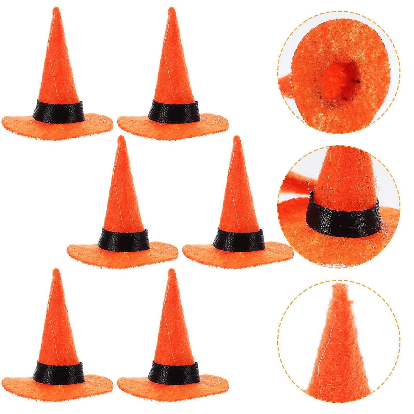 Orange Felt Hats for Decor 10 Pieces Perfect for Halloween Party and Costume Fun