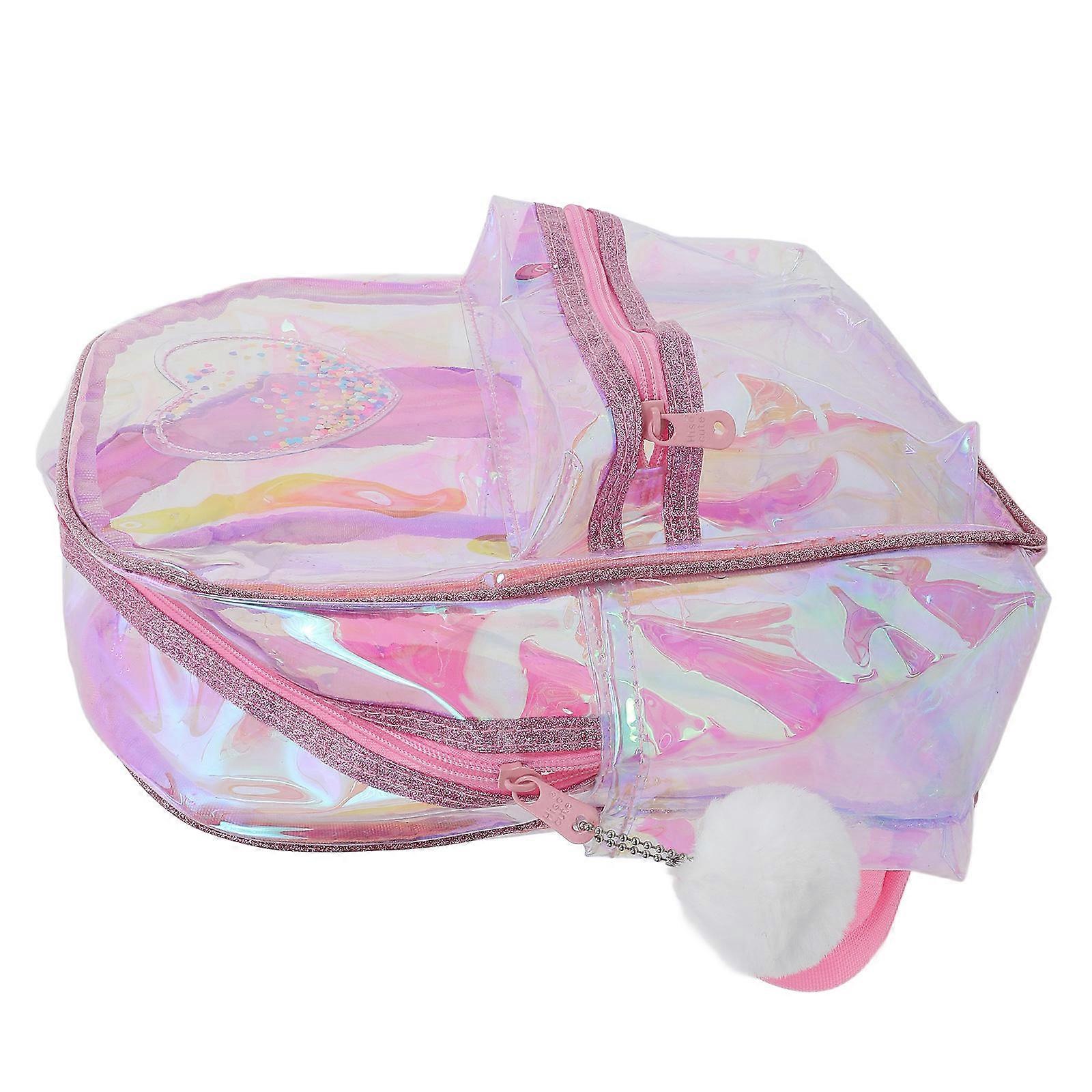 Transparent PVC Heart Pattern Backpack – Stylish & Functional Stadium Bag for Concerts, School & Daily Use
