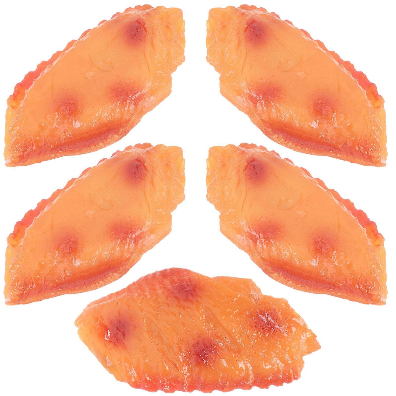 Chocolate PVC Fake Chicken Wing Model for Decor with Realistic Touch and Workmanship 5 Pieces