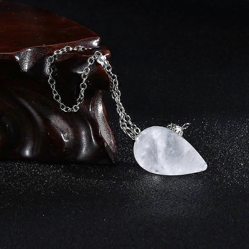 Crystal Pendulum Divination Healing Chakra Balancing Tool - White crystal Spiritual pendulum chain