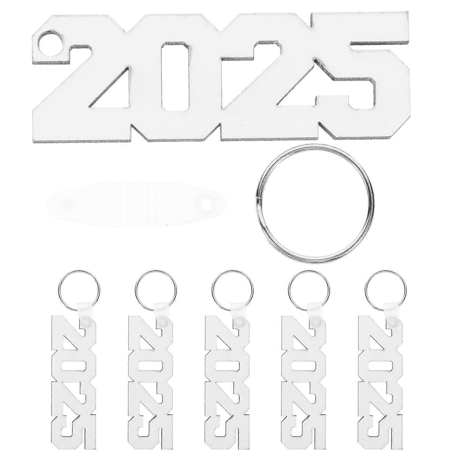 6pcs Blank Keychain Blanks for Sublimation 2025 Charm Key Rings Handicraft Pendants