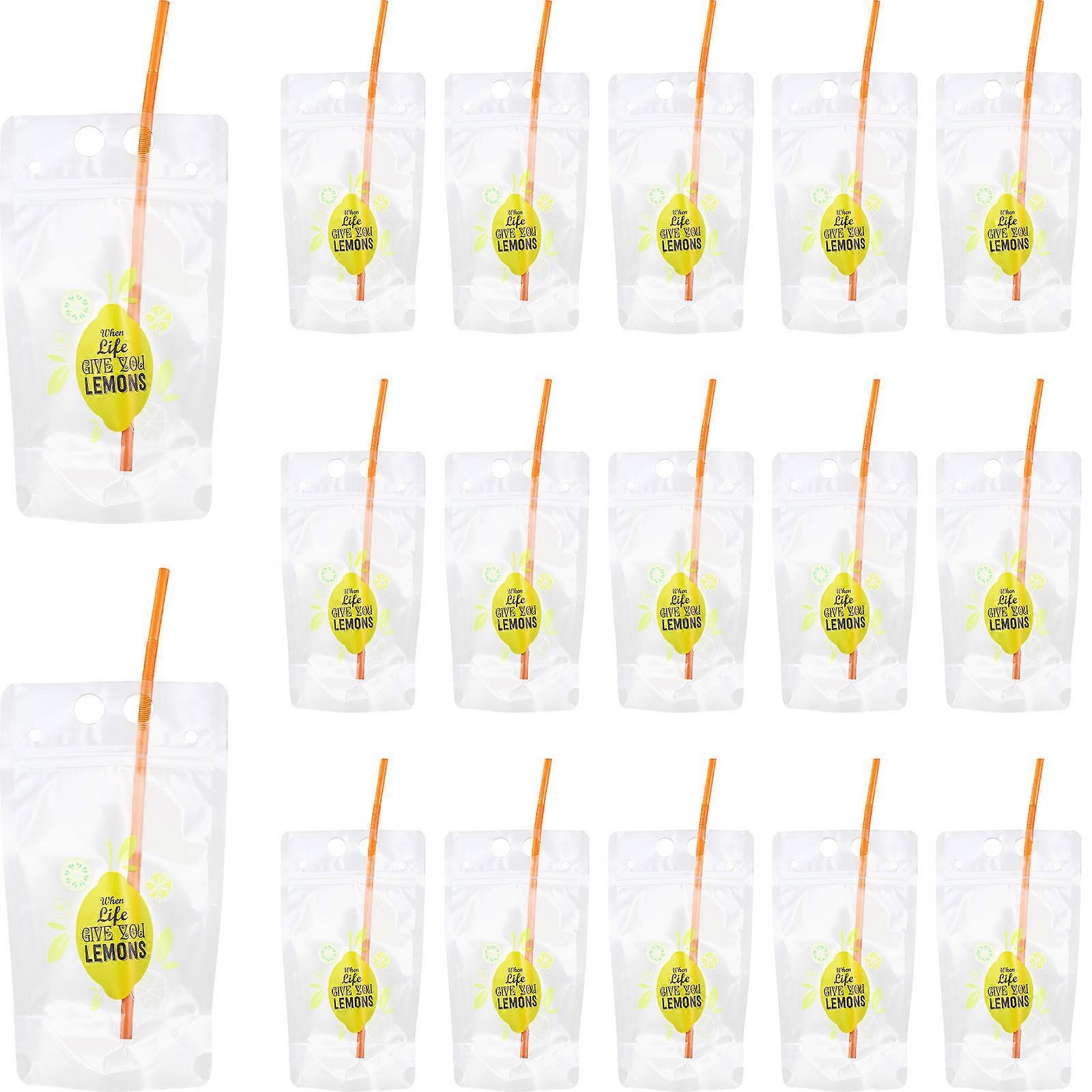MultiUse Beverage Bags with Straws for Home Use FoodGrade 1 Set