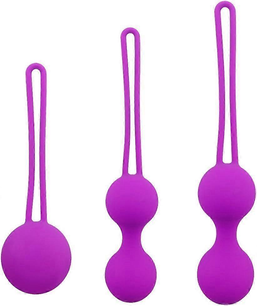 2025 Νεότερες γυναικείες μπάλες Kegel - 3-Pack Kegel Fitness Balls - Μωβ