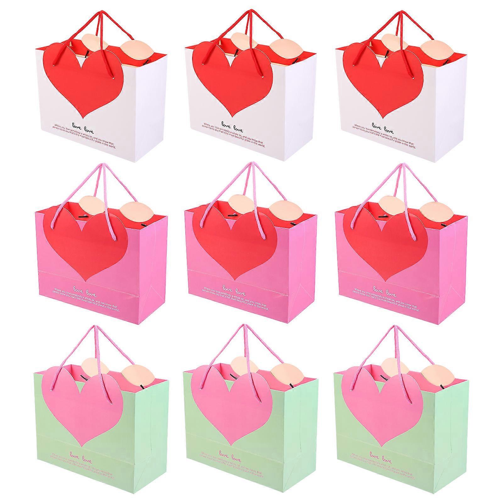 Sacs à main d’emballage portable Simple mais design de mode rose 22X18.5CM durable 9Pcs