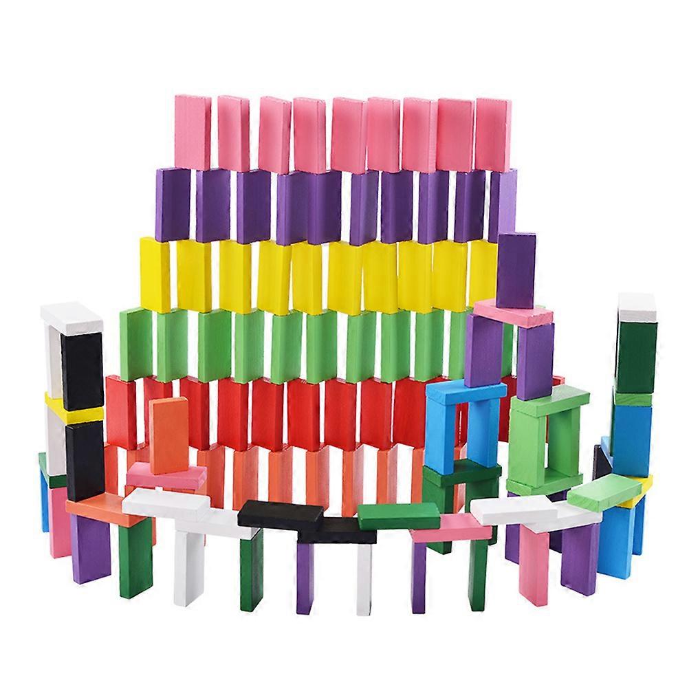 Wooden Toy Game Set for Kids with 240 Pieces in 12 Assorted Colors Safe and Durable Building Blocks