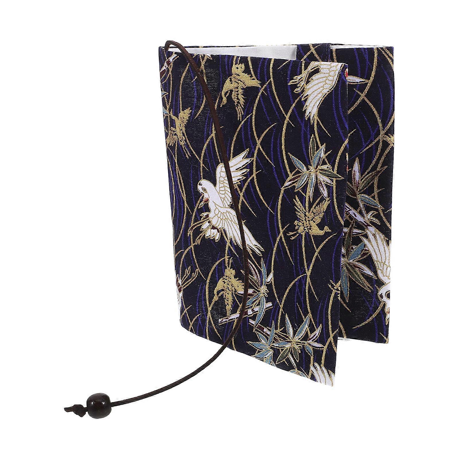 Navy Fabric Book Cover Decorative Protector for Book Lovers Washable