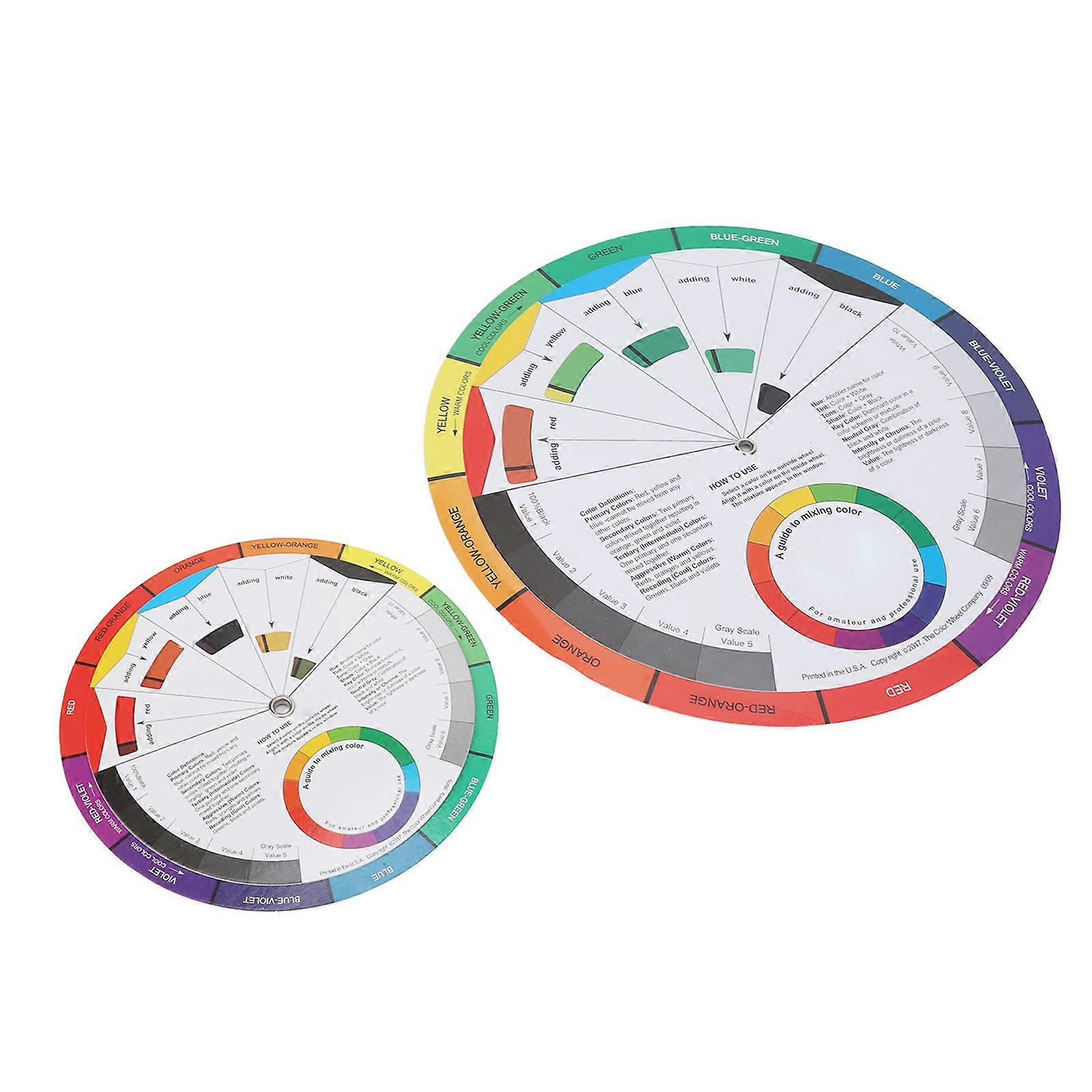 2pcs 9.3in 5.5in Diameter Color Mixing Guides Body Art Tattoo Color Blending Mixed Guide Wheel 