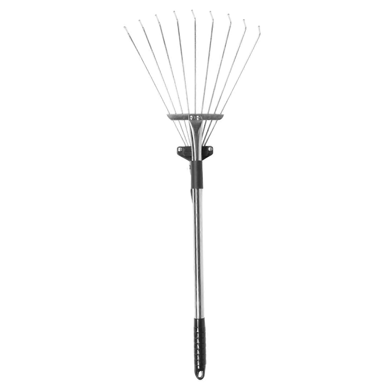 Telescopic Leaf Rake Garden Tool Adjustable with Robust Teeth for Removing Leaves and Debris in the Garden