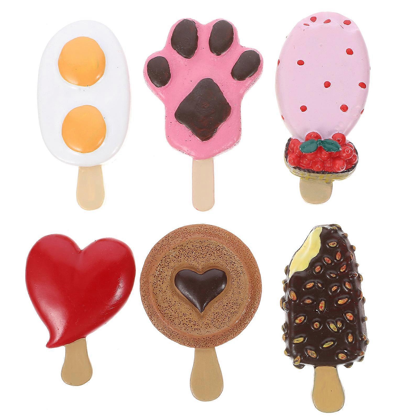 Cream Shape Locker Magnets For Family Use Enhanced Decorative Functionality 6Pcs