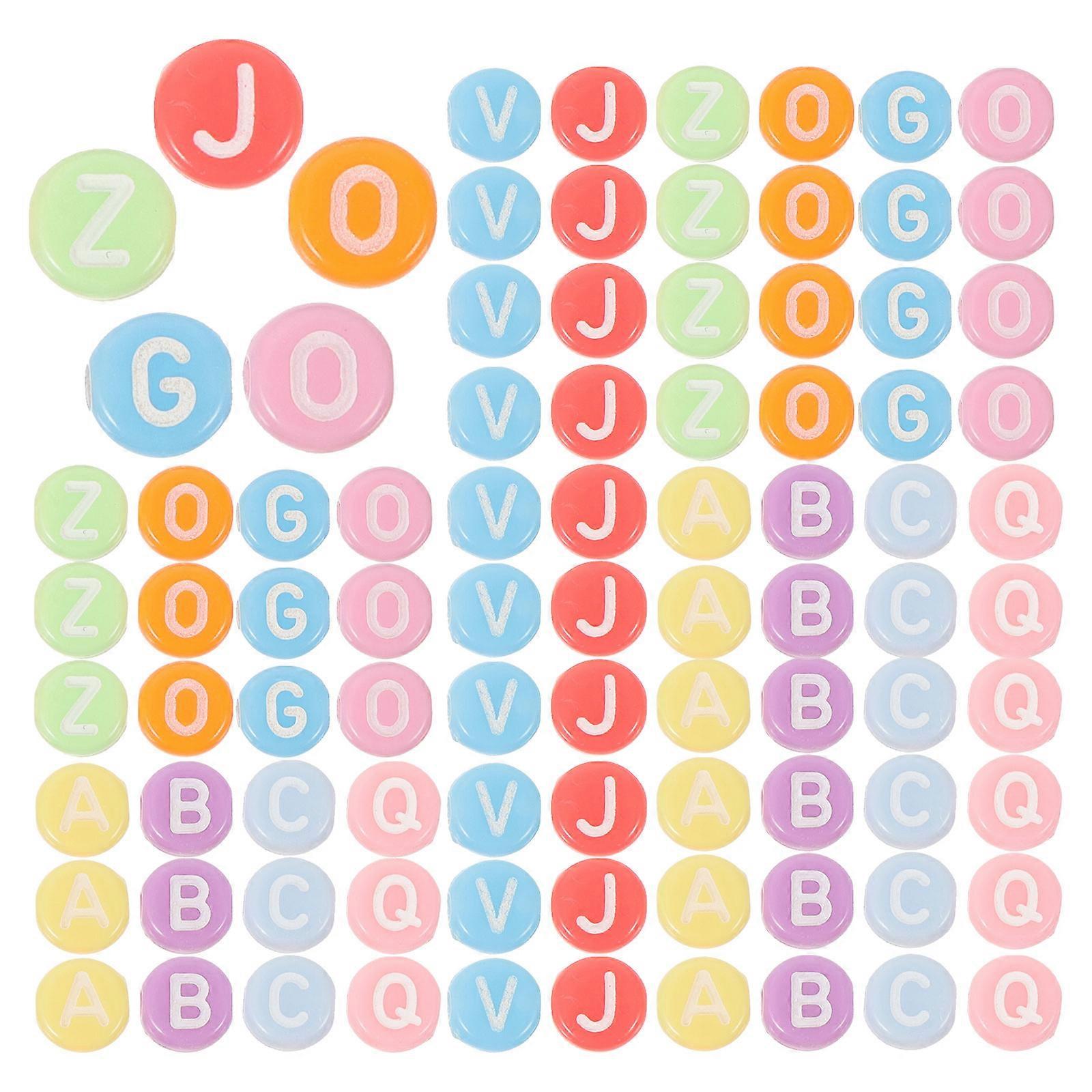 Colorful Acrylic Letter Beads 100pcs Alphabet Beads for DIY Bracelets Jewelry Crafts Durable Vibrant Easy to String