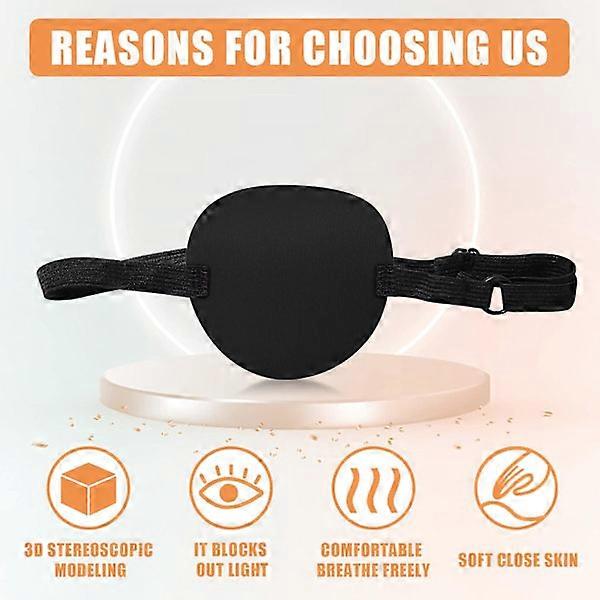 2 Pcs Eye Patches, Medical Eye Patches for Adults and Children, for Left and Right Eye, Black 6.5*5.5cm