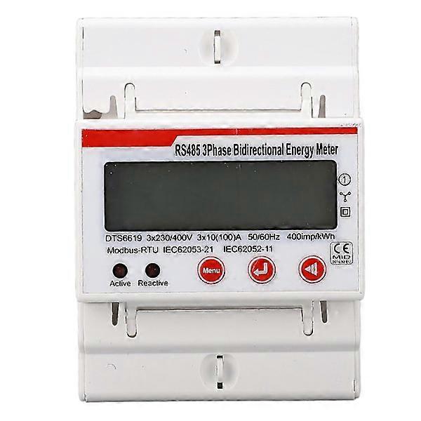 DIN-Schiene Leistungsmesser 3-phasig 4-Leiter Multifunktionales LCD-Display Voltmeter Amperemeter Frequenz Leistung M