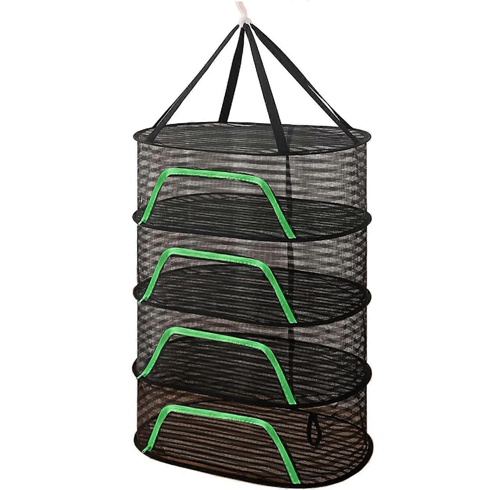 MultiTier Drying Net with Hooks Net Frame for Sun Drying Clothes, Herbs, Flowers, and Pasta (Black, 60 x 40 x 80 cm) 4Tier60x40x80cm Black