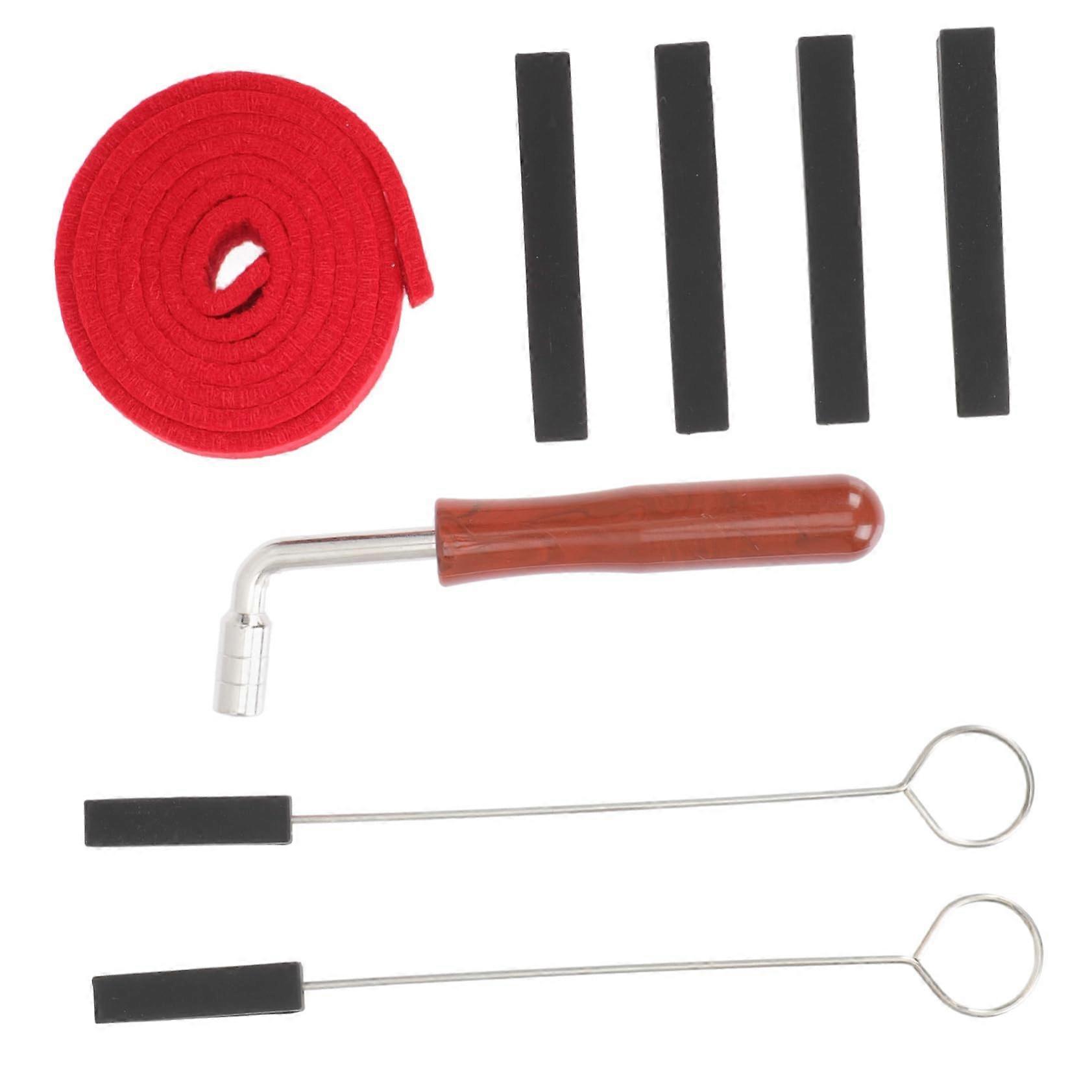 8-Piece Piano Tuning Tool Set with Piano Dampers, Professional Accessory for Musicians, Compatible with All Pianos