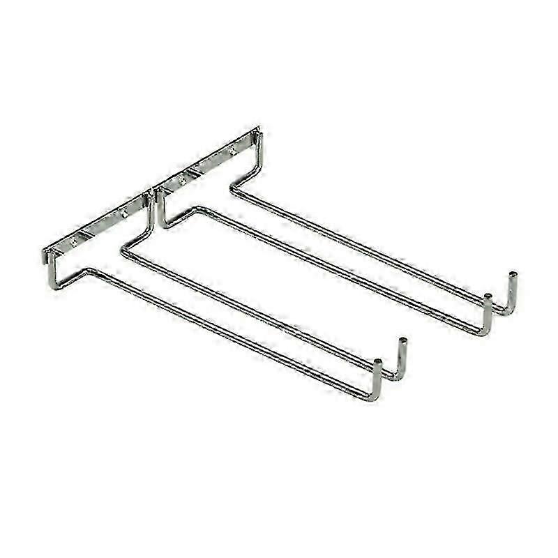 2025 1 x 2-row hanging wine glass rack, inverted shelf mounted on metal shelf for cabinet glass storage