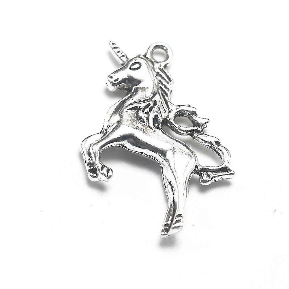 Alloy Unicorn Shape Pendant Charms for Jewelry Making Silver 20pcs