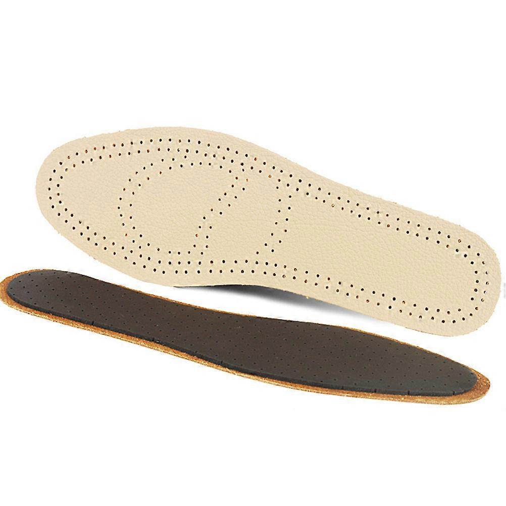 2 Pairs Cowhide Insoles Breathable Sports Shoe Pads Size 39 41