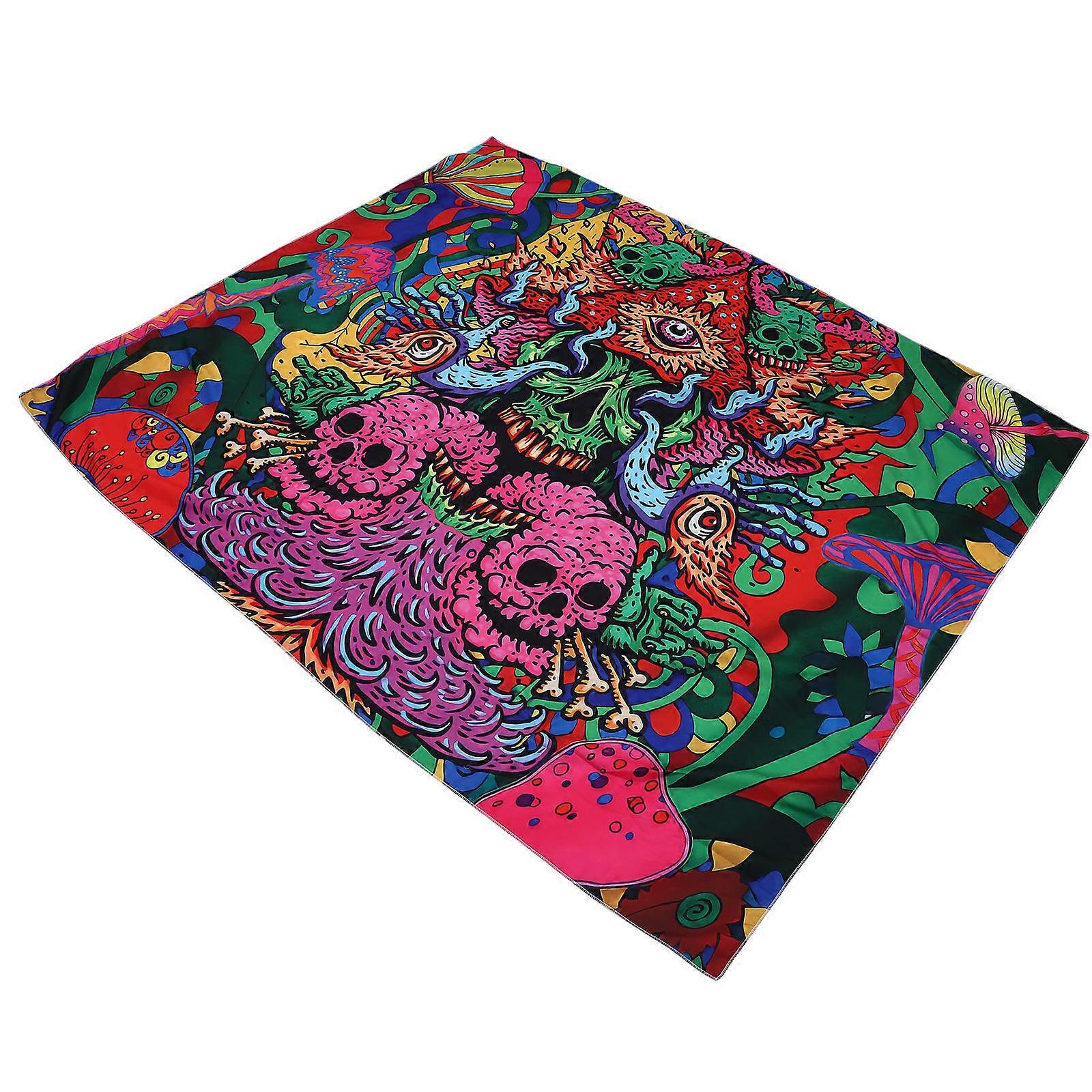 Elegant Skull Tapestry Blanket Suitable For All Age Groups Room Decoration Assorted Color With Delicate Hemming 1Pcs