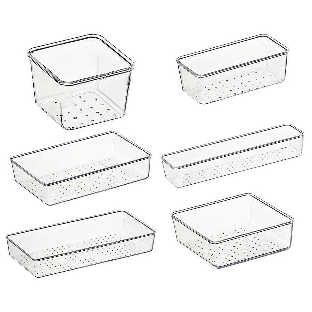Square Storage Boxes With Lids For Organizing Home Organization Household Users 15X15X5.6CM Modern Minimalist 6Pcs