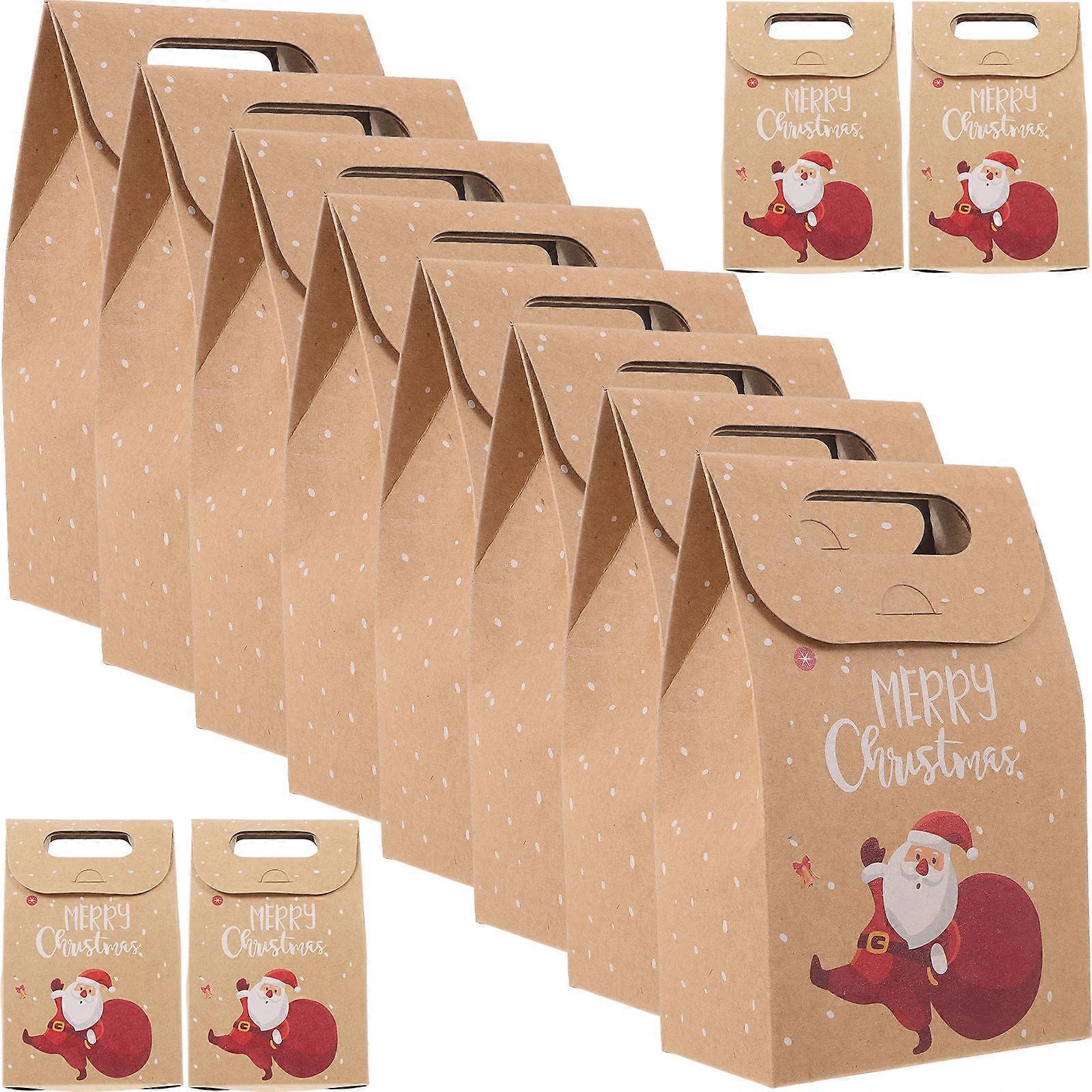 Kraft Paper Bags 24Pcs Creative Gift Storage Holder Christmas Assorted Color Functionality