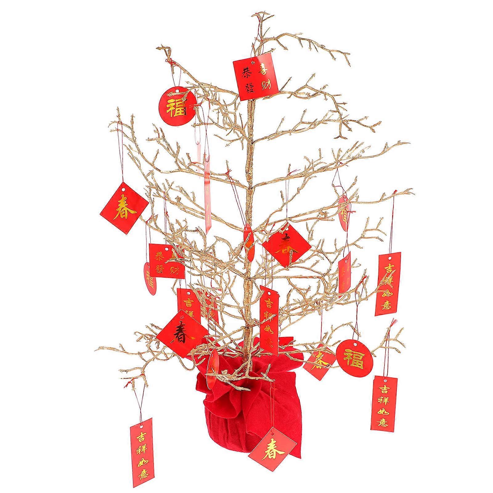 Lucky Tree Decoration 1Pack Premium Resin Craft For Chinese New Year And Spring Festival Atmosphere