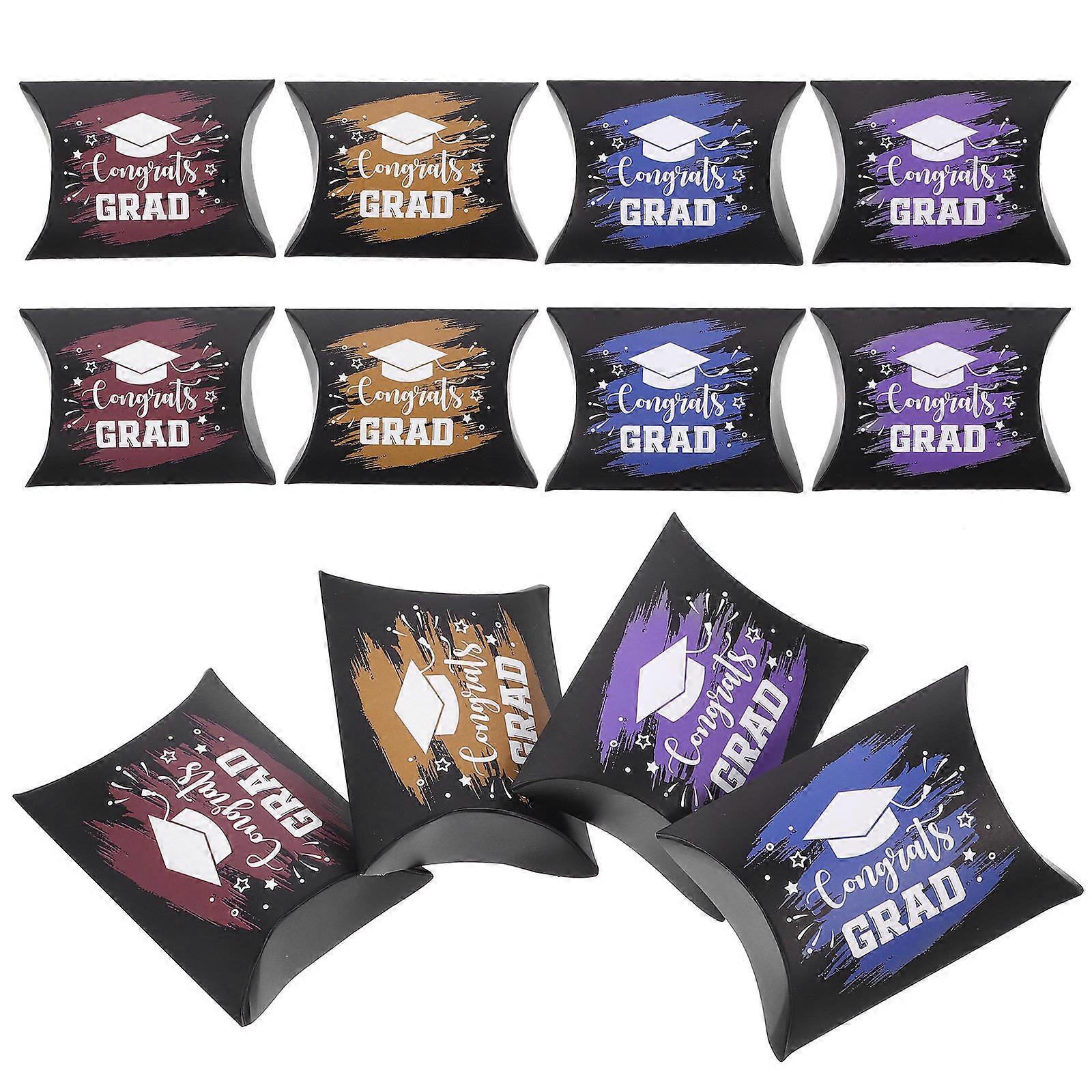 40Pcs Graduation Party Favor Candy Holder Boxes Simple Design Assorted Color For Graduation Celebrations
