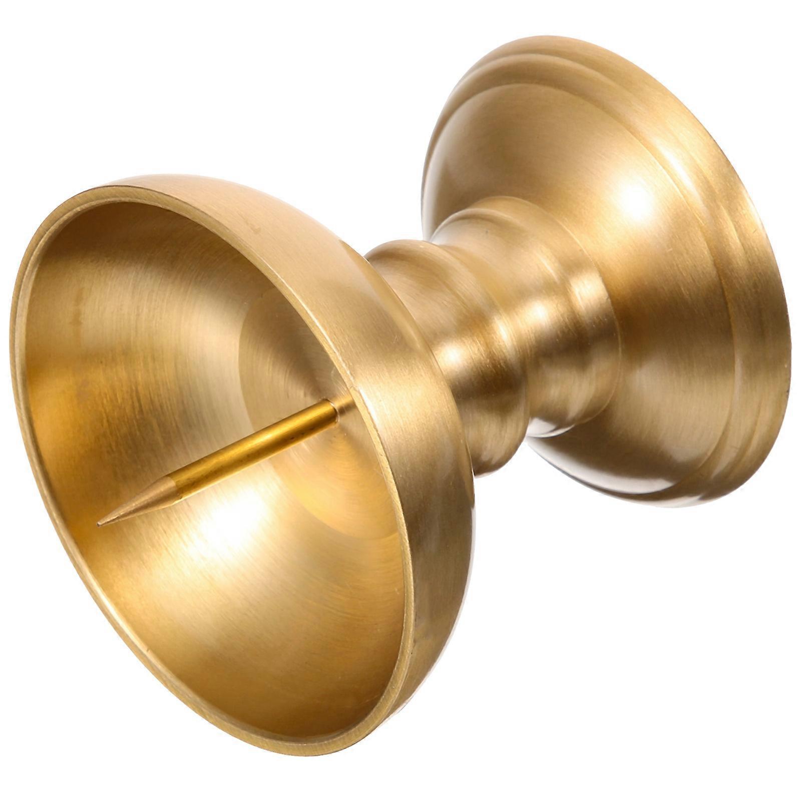 Golden Brass Candlestick for Decor Compact and Delicate Size Lightweight Portable 7.5 inches