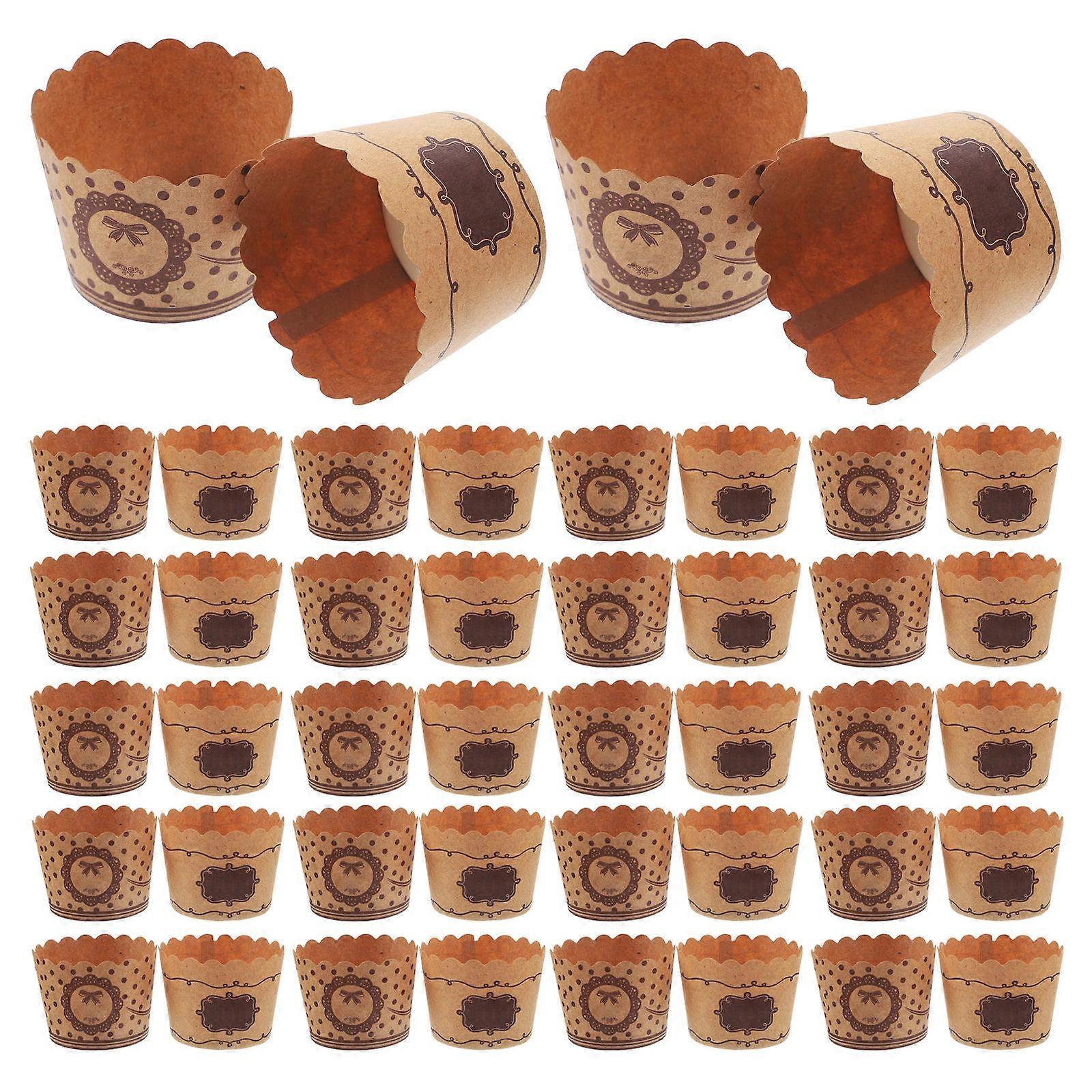 Brown Disposable Cupcake Liners for Baking and Storage, 100 Count, Synthetic Material, Elegant Design