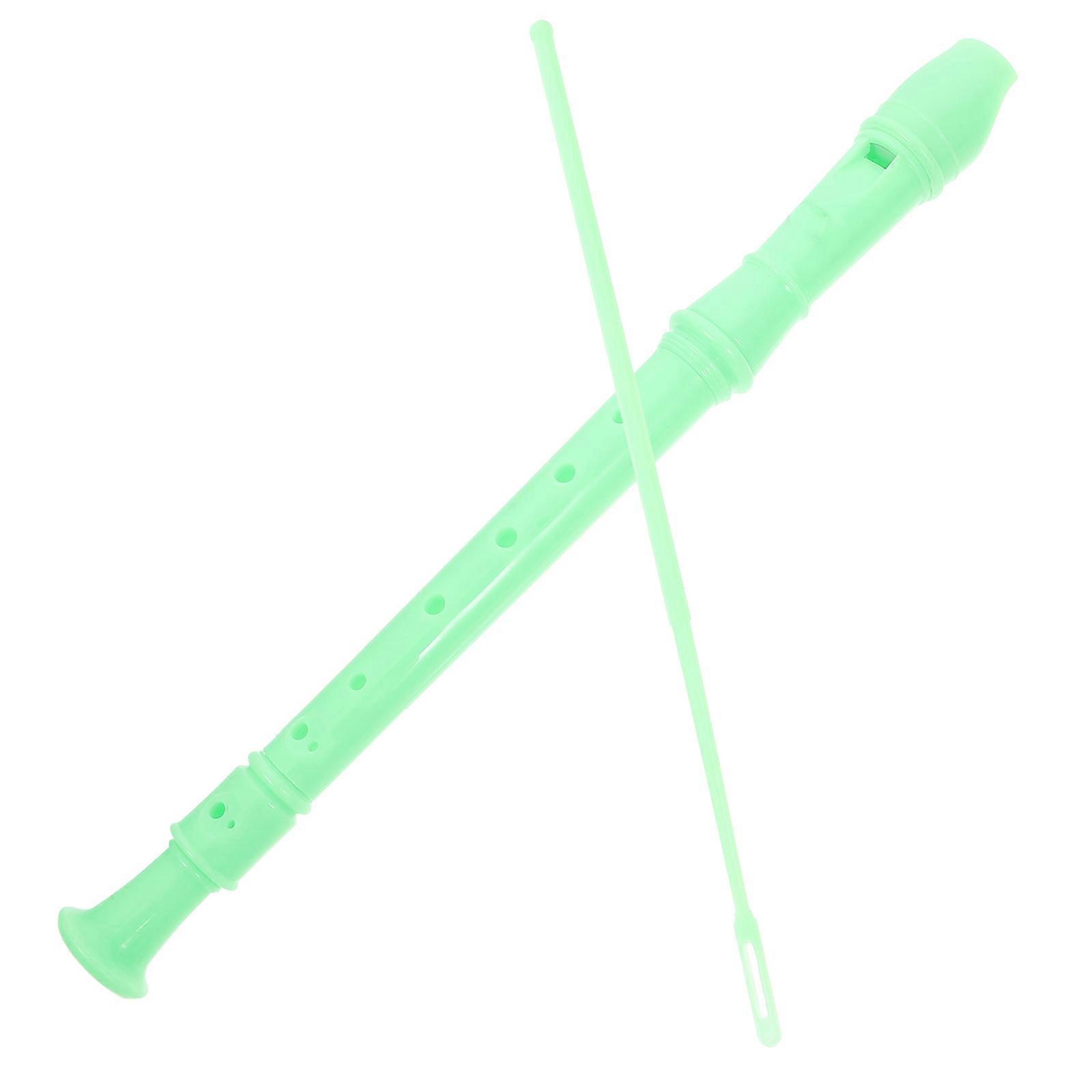 8-Hole Design Flute For Children And Adults With Cleaning Rod Suitable For Music Performance Light Green 1Pack