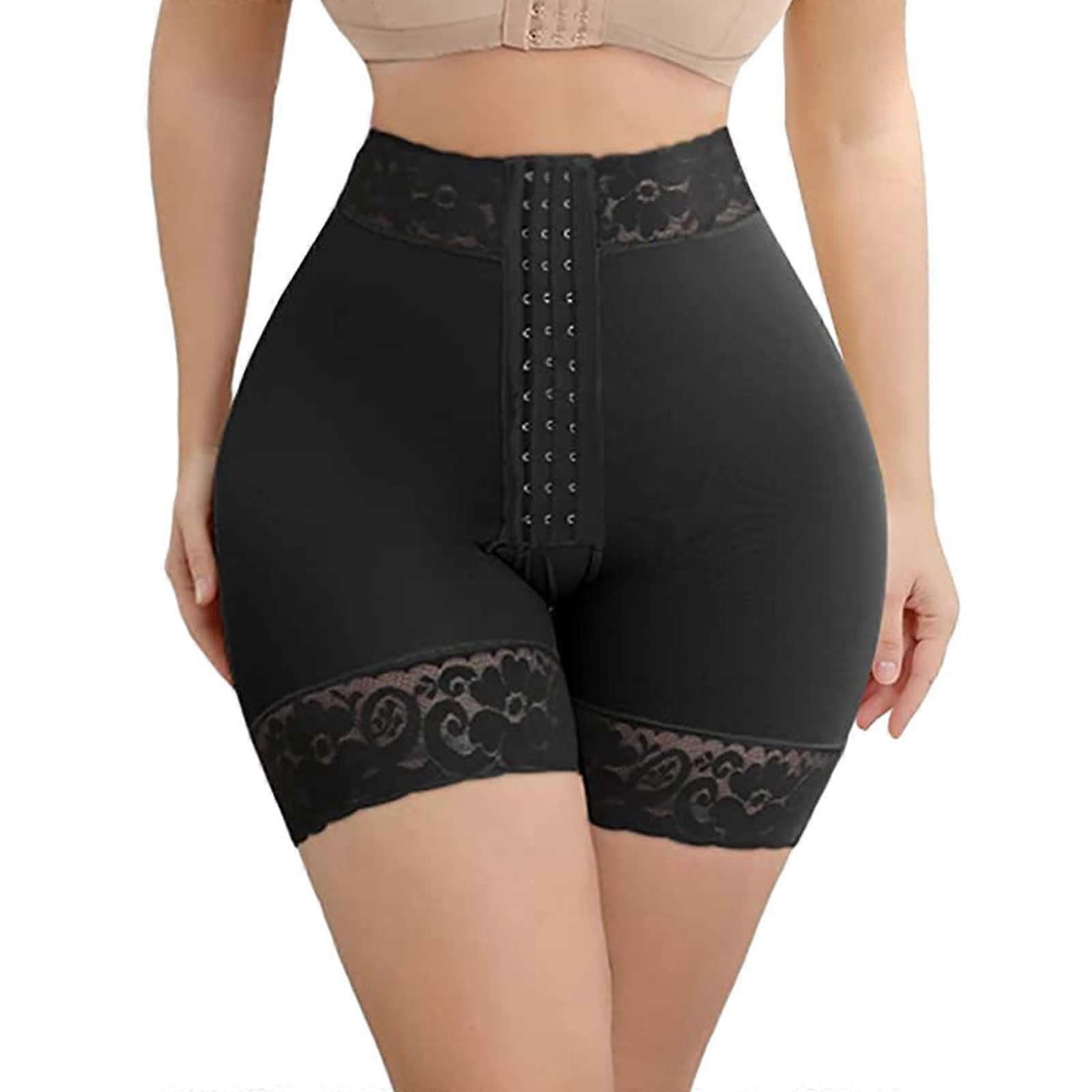 Shapewear Women's Tummy Control Pants Firm Control Thigh Compression Shorts Waist Black Size L