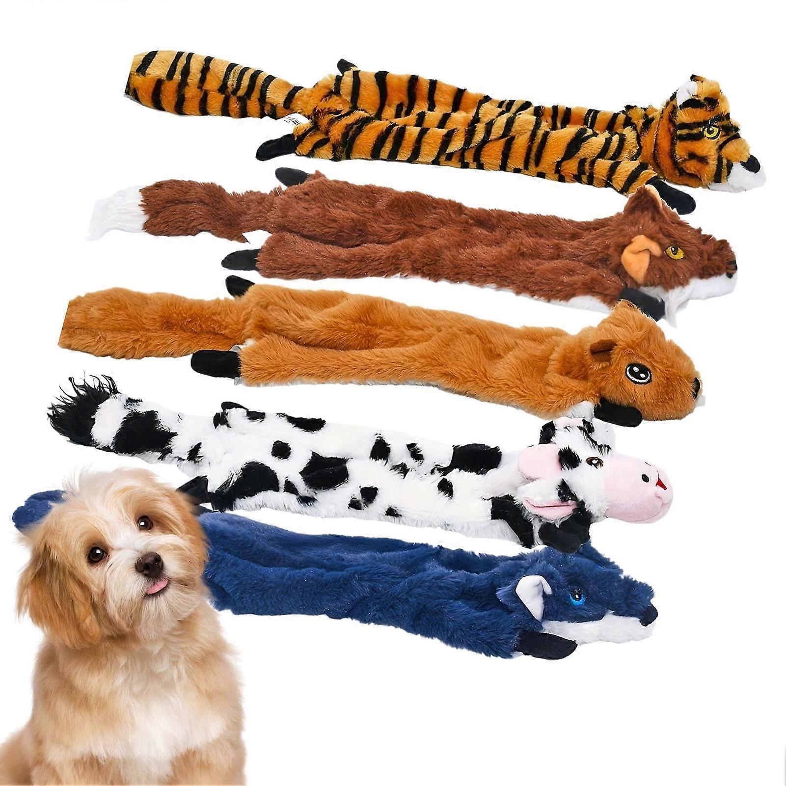 Plush toys for dogs – 5 soft toys for puppies, with realistic sound for small breed puppies, outdoor play, separation anxiety.