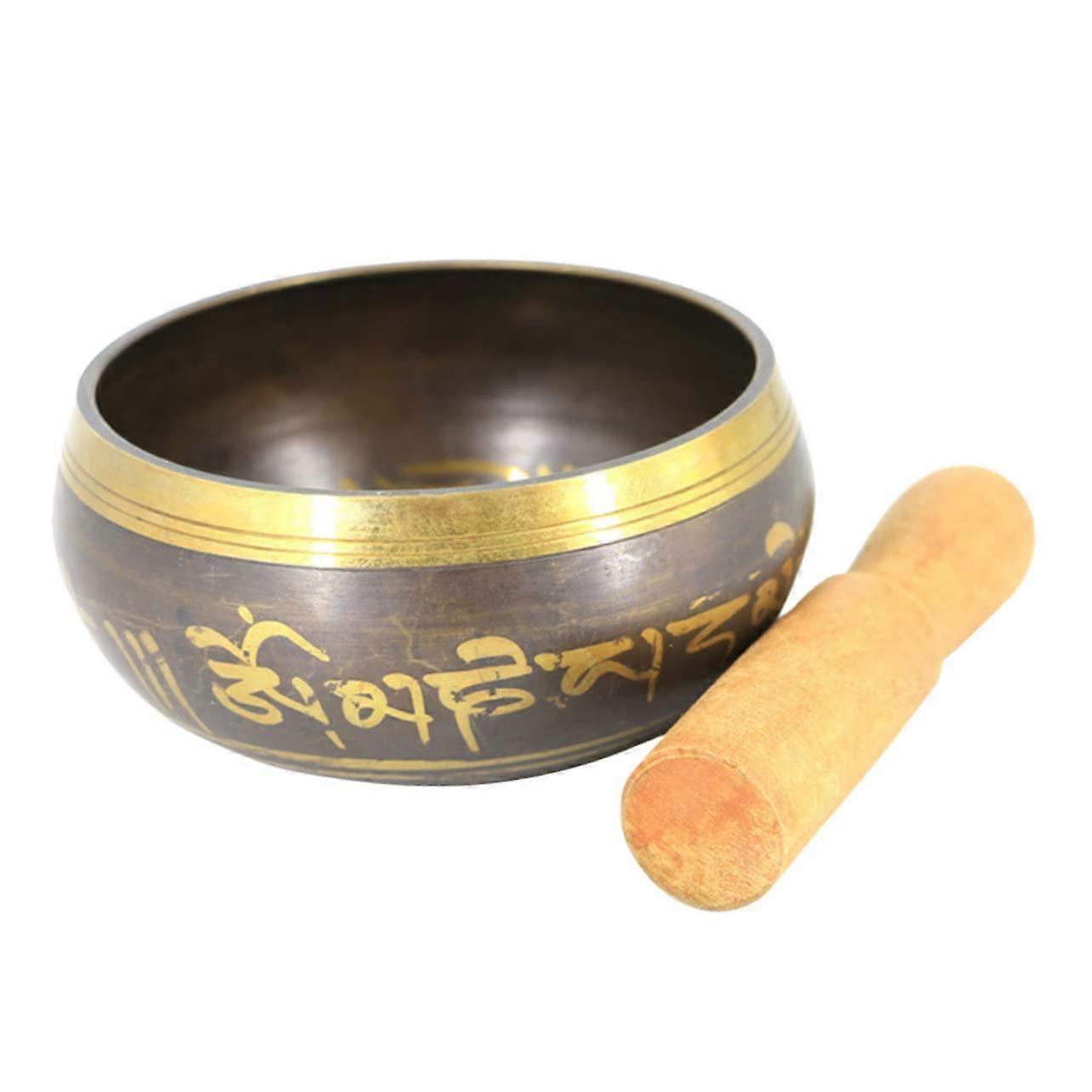 Tibetan Singing Bowl Set with Wooden Mallet for Yoga and Meditation, Handmade, Portable, Ideal for Relaxation and Decor