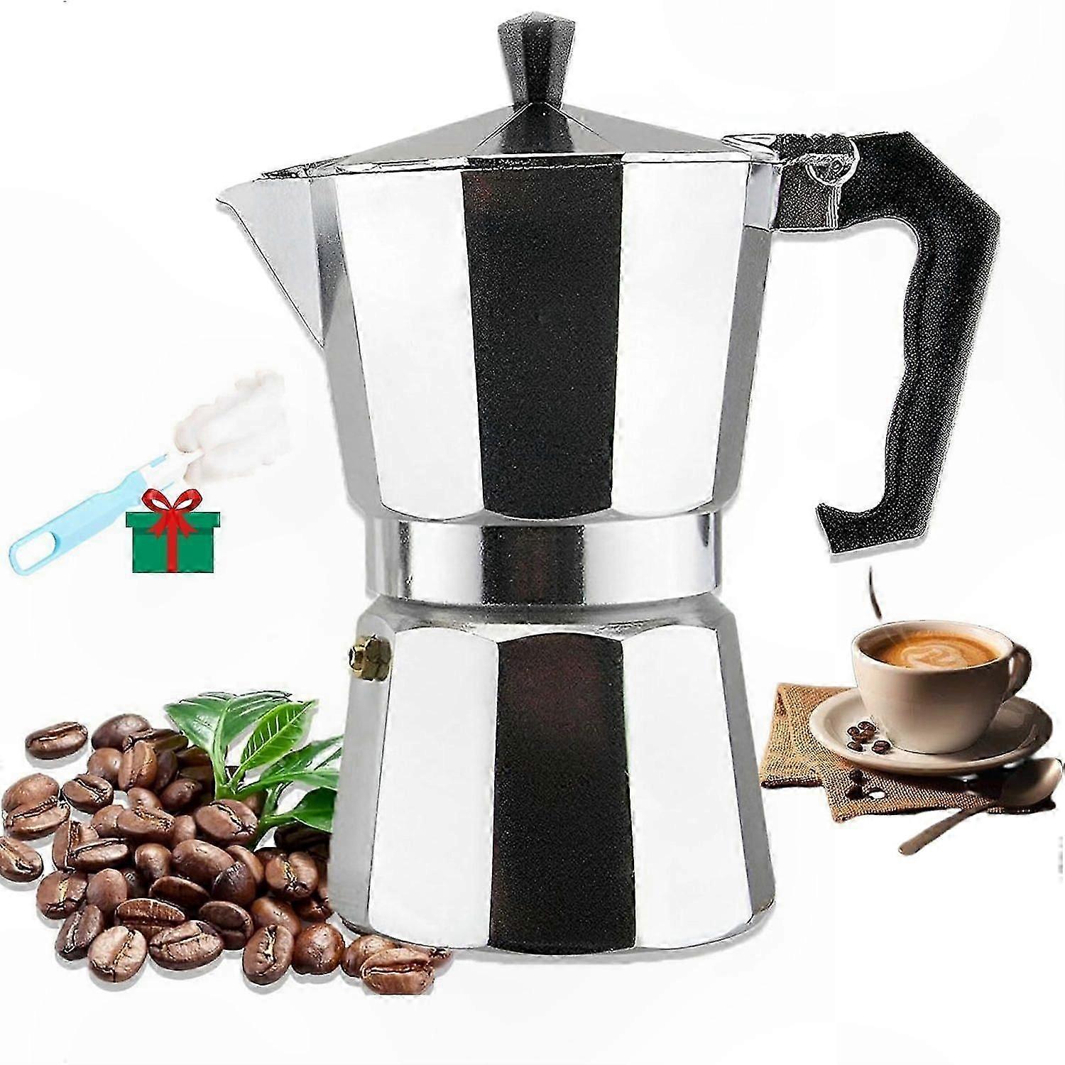 Stovetop Espresso Maker, Classic Octagonal Design, Durable Aluminum Coffee Pot for Rich Italian Brew