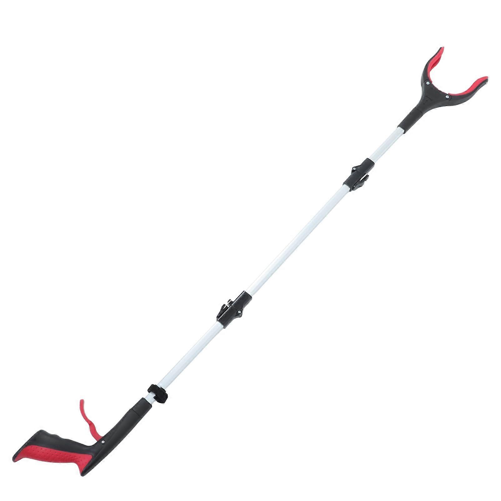 Foldable Rubbish Grabber Tool with Robust Claws, Lightweight Design, Red Color, Ideal for Outdoor Cleanup and Waste Collection