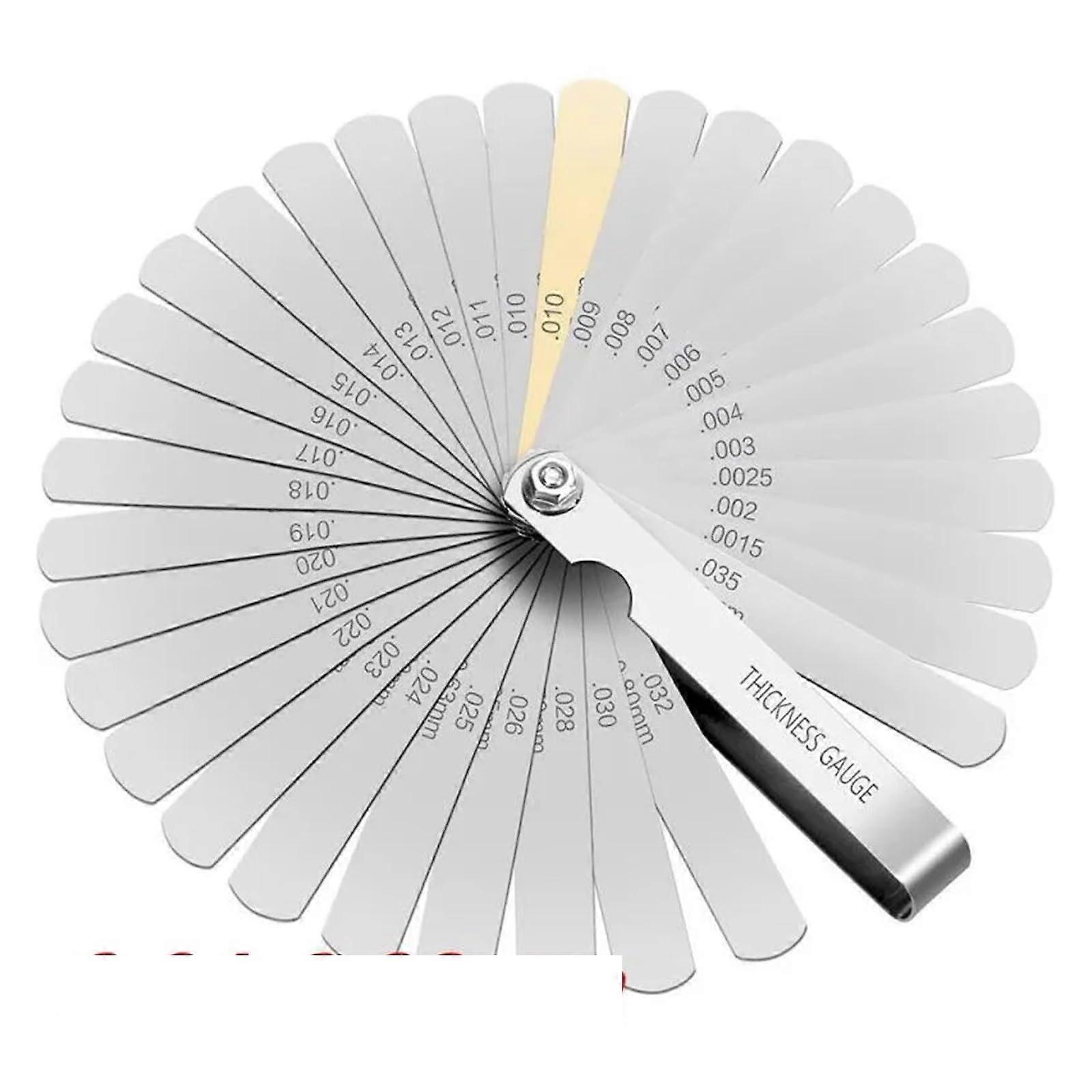 Feeler Gauge, 32 Blades Universal Metric and Thickness Gage Set