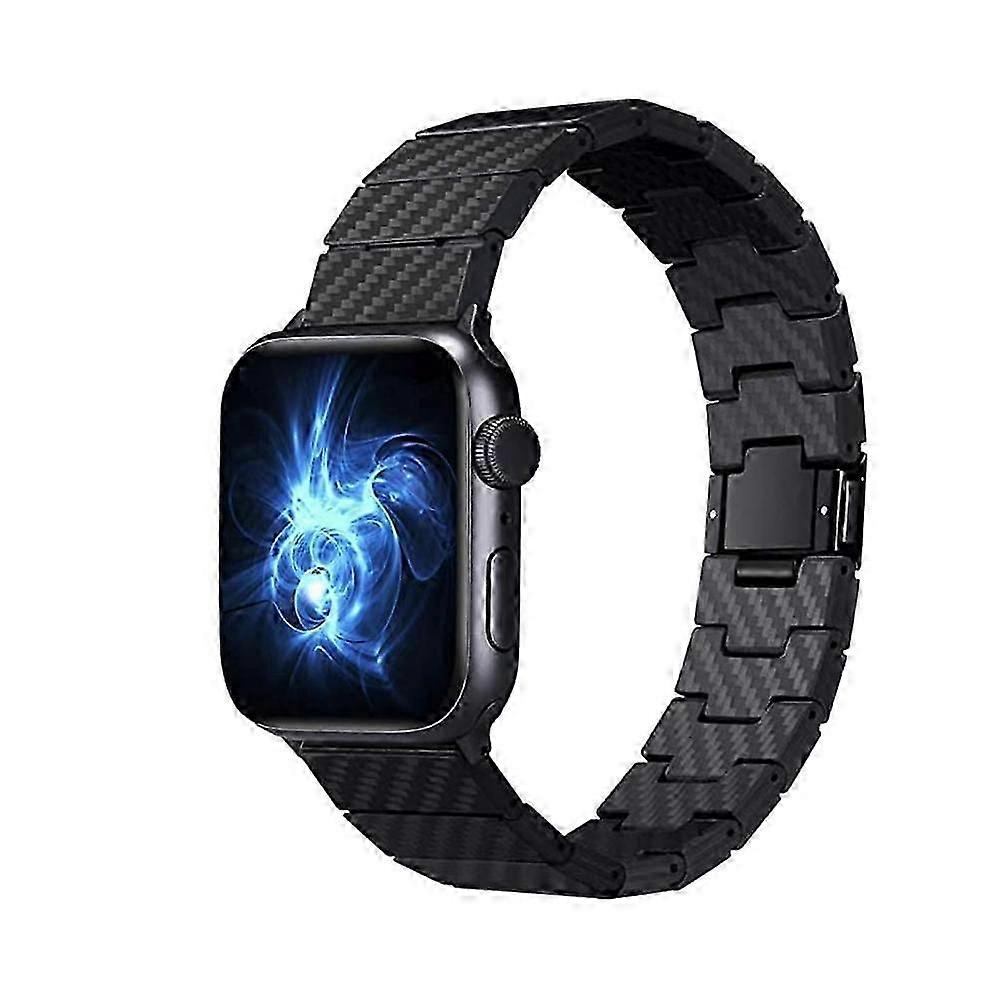 Eco-Friendly 100% Pure Carbon Fiber Watch Strap Compatible with iwatch Apple Adjustable iWatch Series 6/SE/5/4/3 Men Carbon Fiber Quick Release Replac