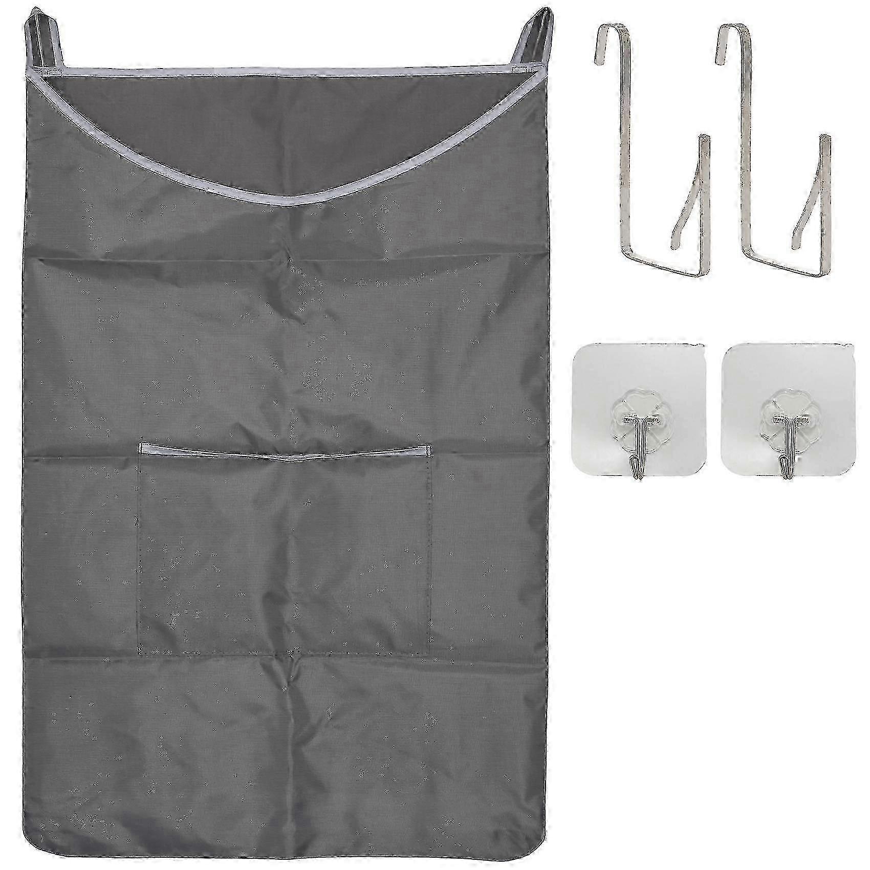 Space-Saving Hanging Laundry Hamper with Hook & Adhesive Hooks for Door - Foldable Clothes Basket Edition 0903