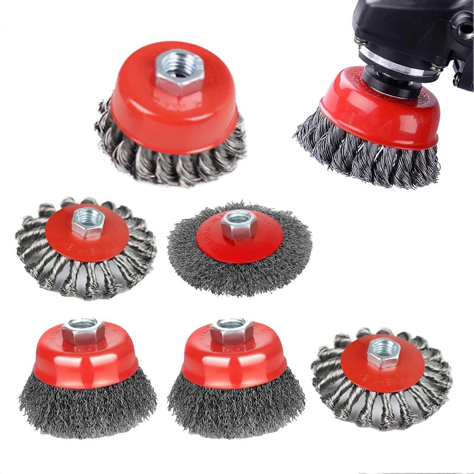 Angle Grinder Wire Brush Set, 7 Wire Cups for Angle Grinders, Multifunctional Wire Brushes for Welding and Polishing Work
