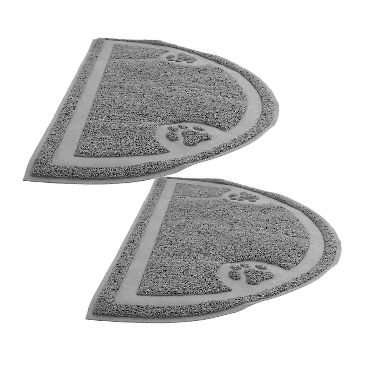 Box of 2 Cat Litter Mat, Cat Litter Carpet, Litter Mats for Pets, Gray